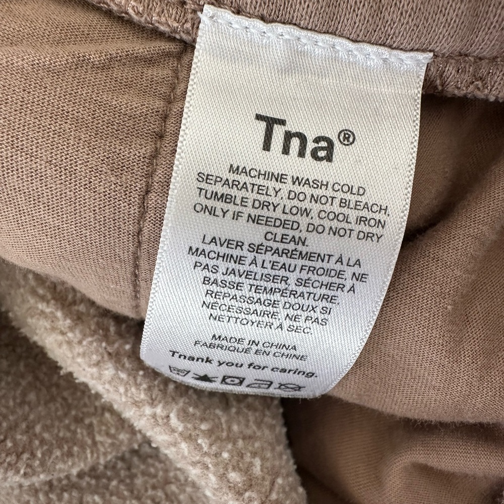 Aritzia TNA CozyAF Fleece Straight Leg Sweatpants Taupe M Neutral Lounge - Picture 5 of 5